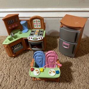 Fisher Price Loving Family Dollhouse Furniture Kitchen High Chair 2005 Fridge
